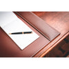 Rustic Brown Leather Desk Pad w/ Calendar Insert, 25.5 x 17.25