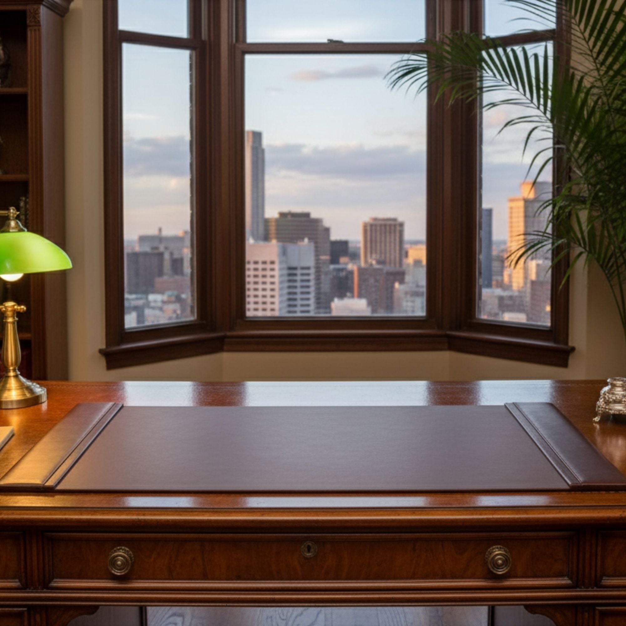 Chocolate Brown Leather Desk Pad, 34 x 20