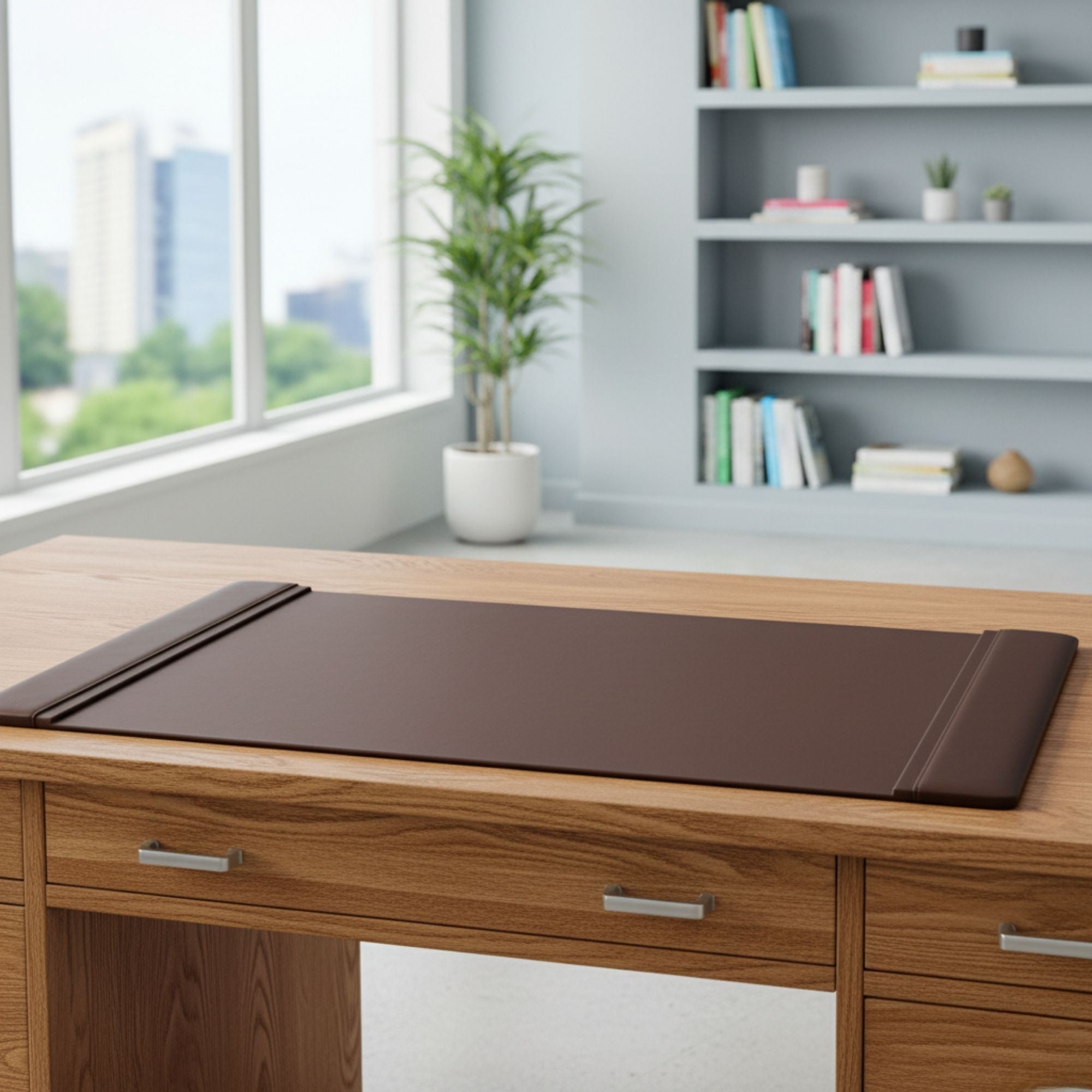 Chocolate Brown Leather Desk Pad, 34 x 20