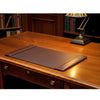 Chocolate Brown Leather Desk Pad, 25.5 x 17.25