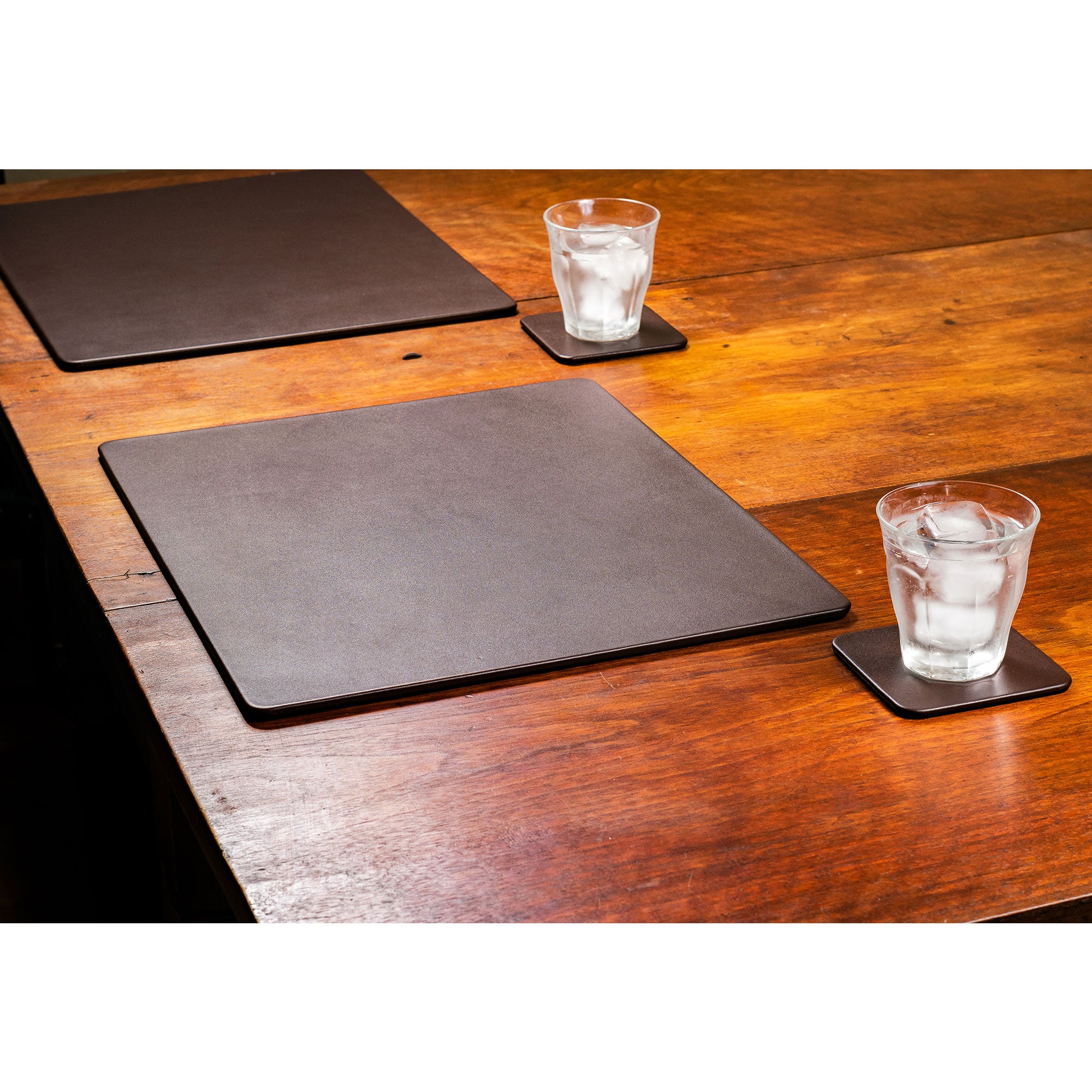 Chocolate Brown Leather Conference Table Pad, 17 x 14