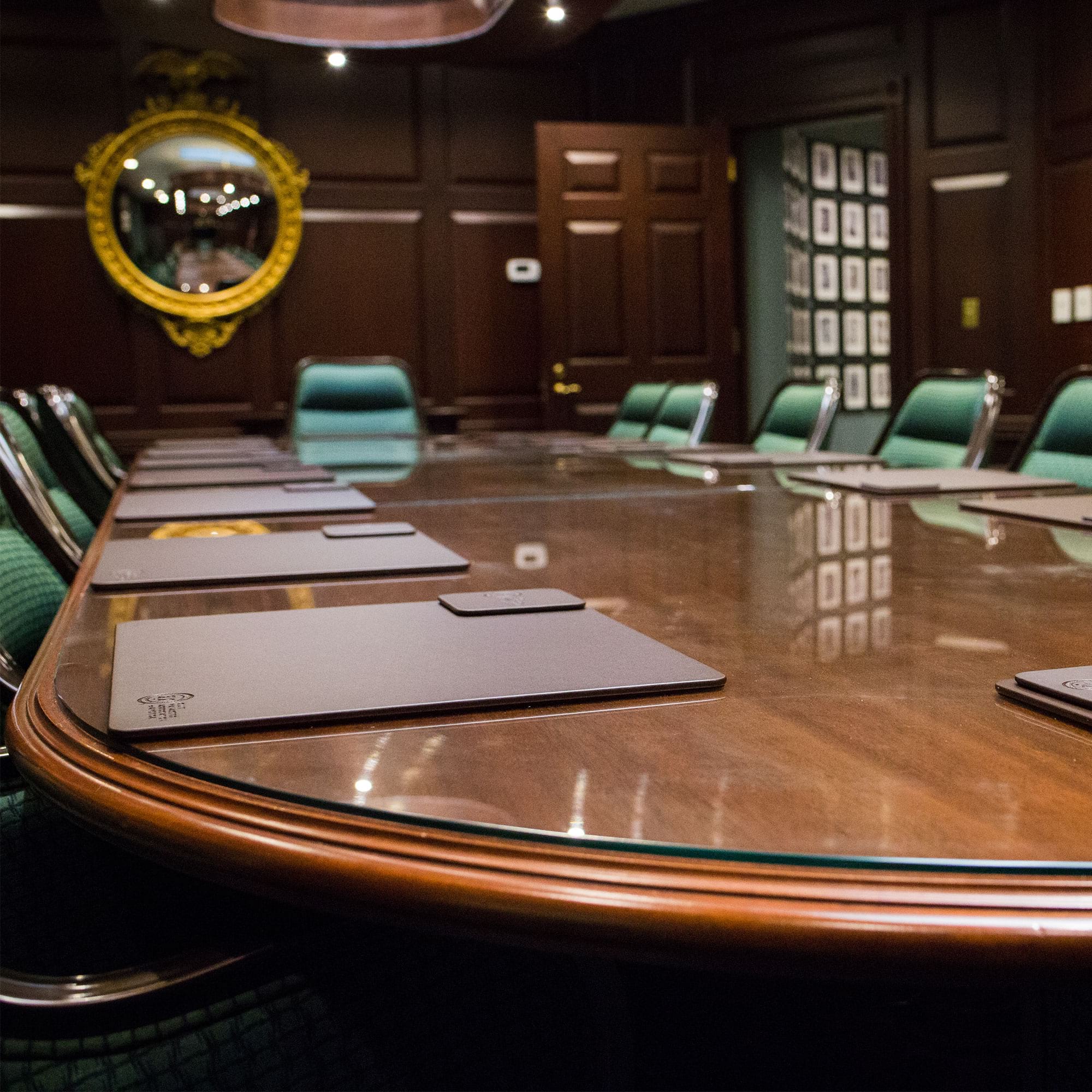 Chocolate Brown Leather Conference Table Pad, 17 x 14