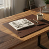 Chocolate Brown Leather Conference Table Pad, 17 x 14