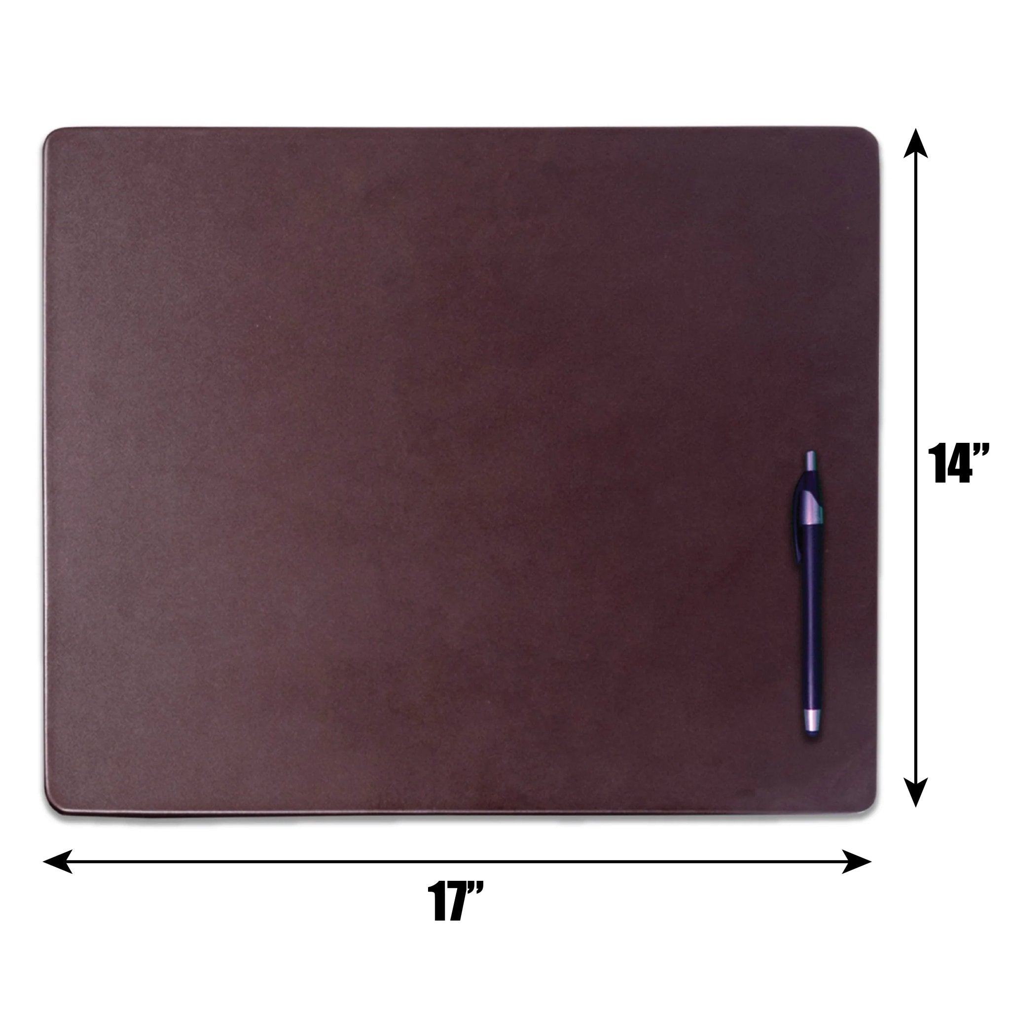 Chocolate Brown Leather Conference Table Pad, 17 x 14