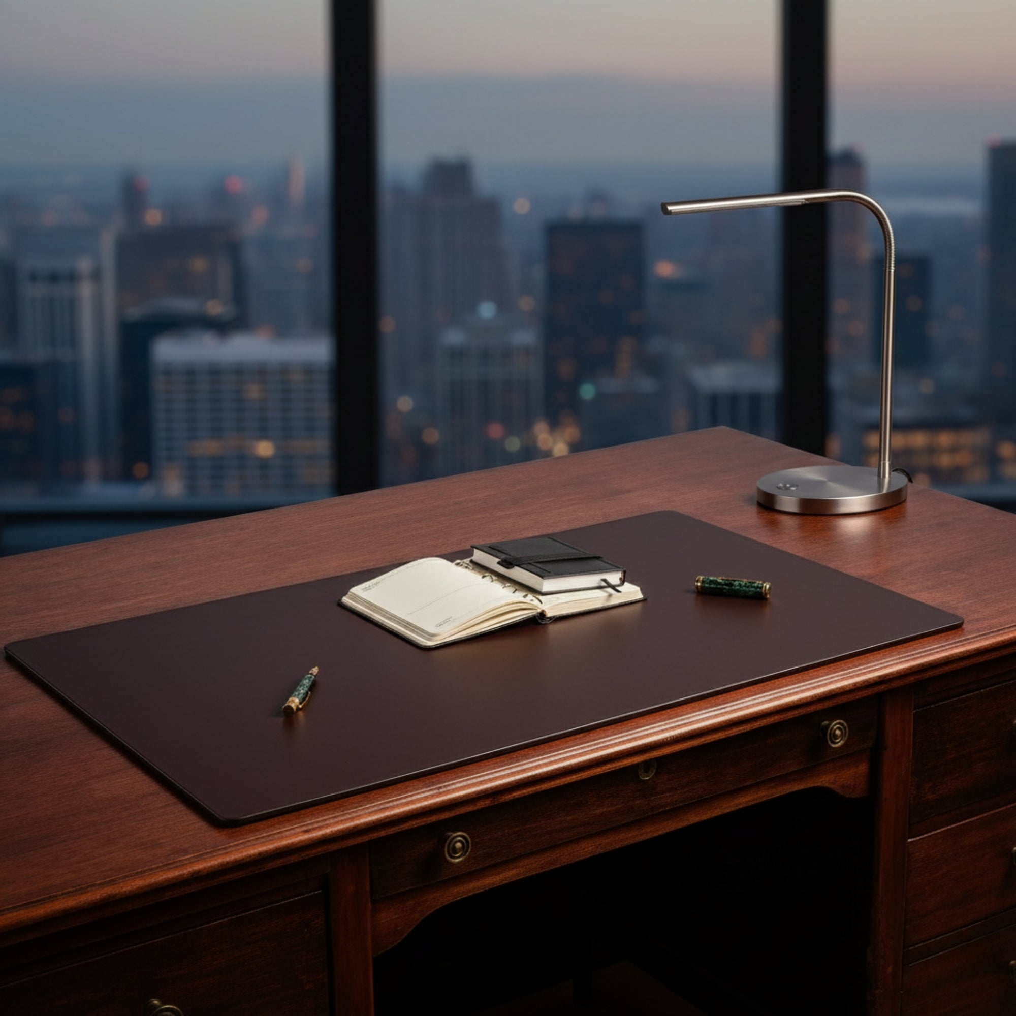 Chocolate Brown Leather Desk Pad w/out Rails, 38 x 24