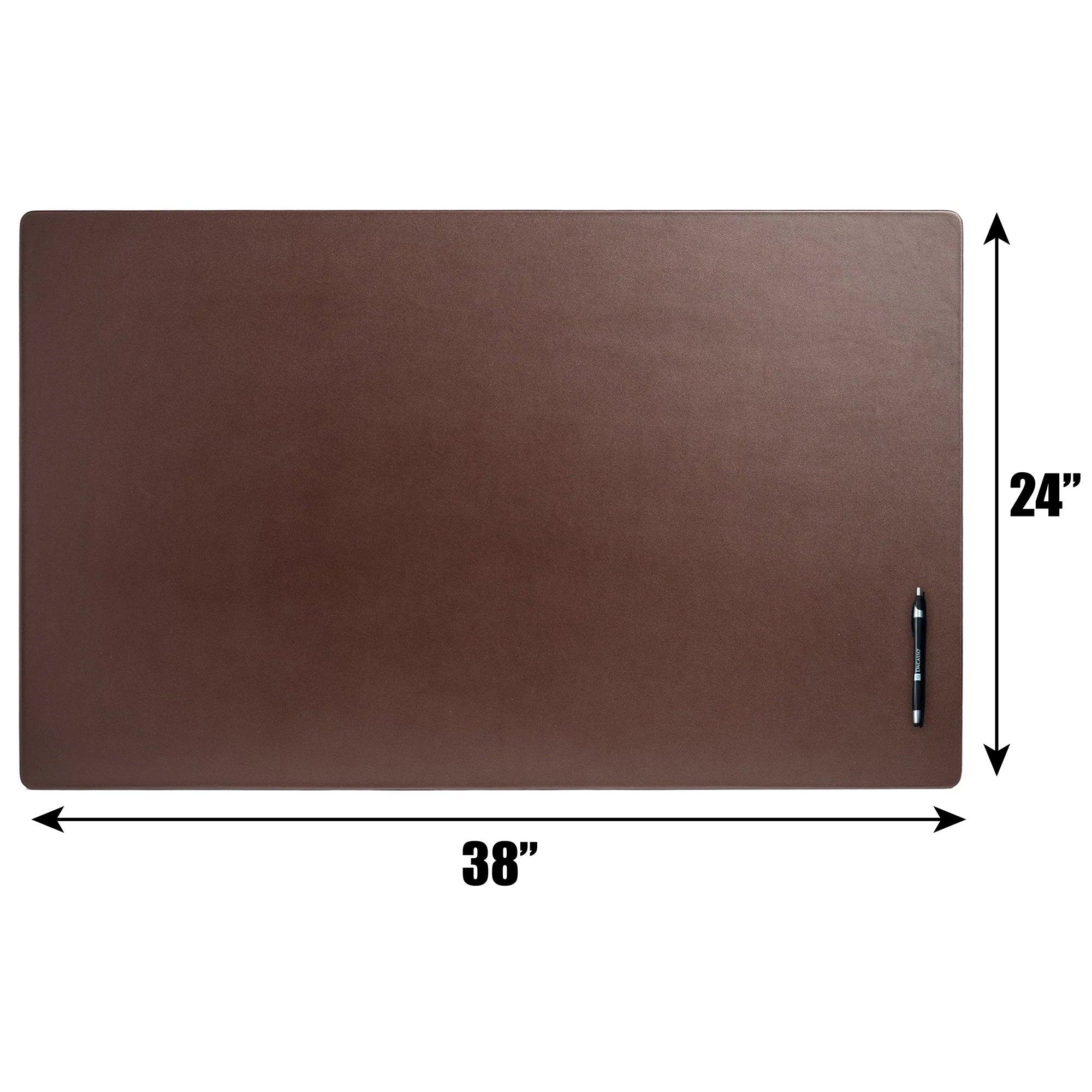 Chocolate Brown Leather Desk Pad w/out Rails, 38 x 24