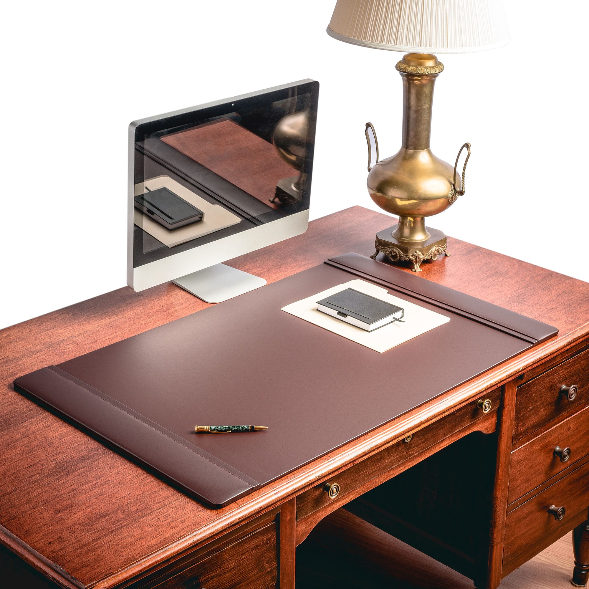 Chocolate Brown Leather Desk Pad, 38 x 24