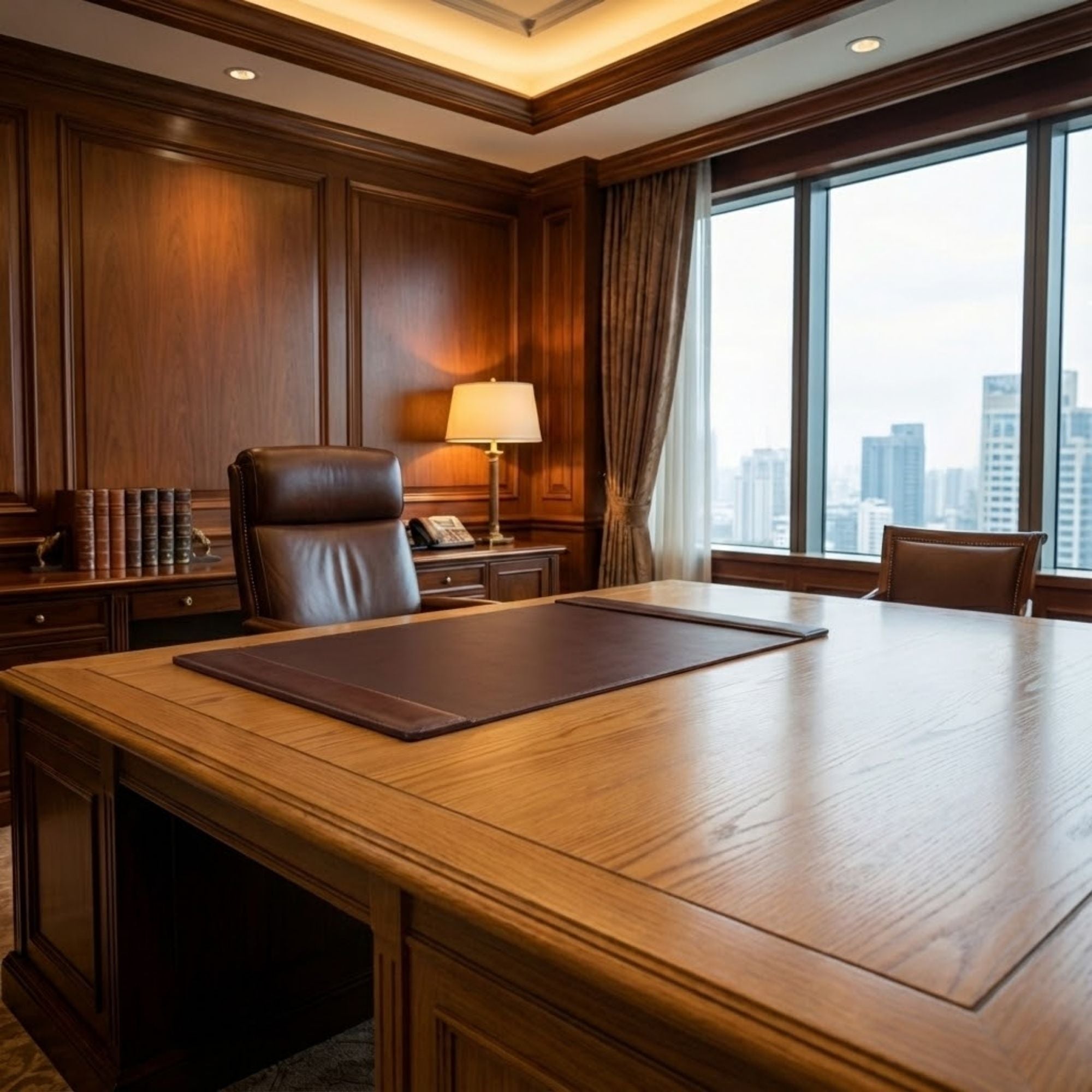 Chocolate Brown Leather Desk Pad, 38 x 24