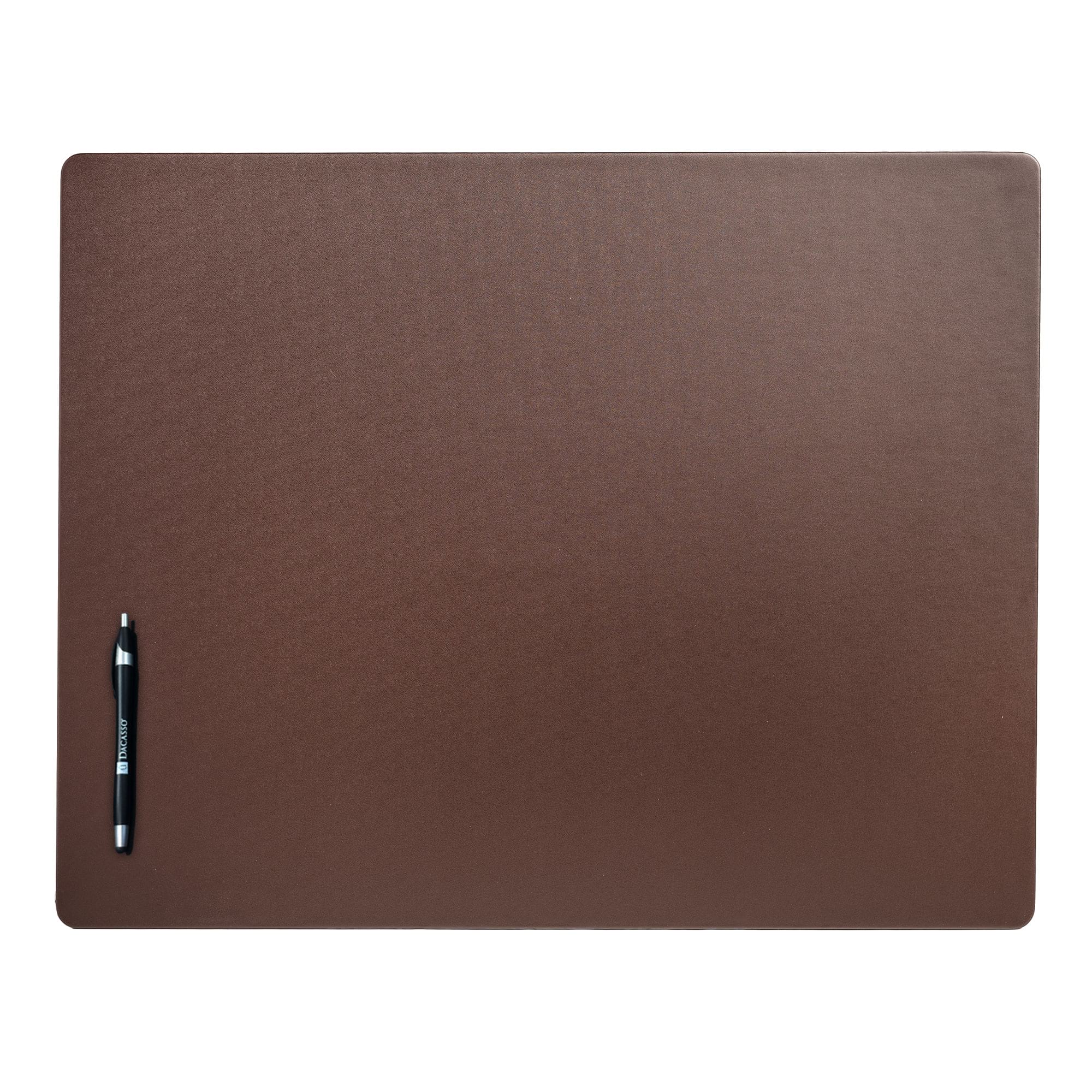 Chocolate Brown Leatherette Desk Mat w/out Rails, 24 x 19
