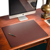Chocolate Brown Leatherette Desk Mat w/out Rails, 24 x 19