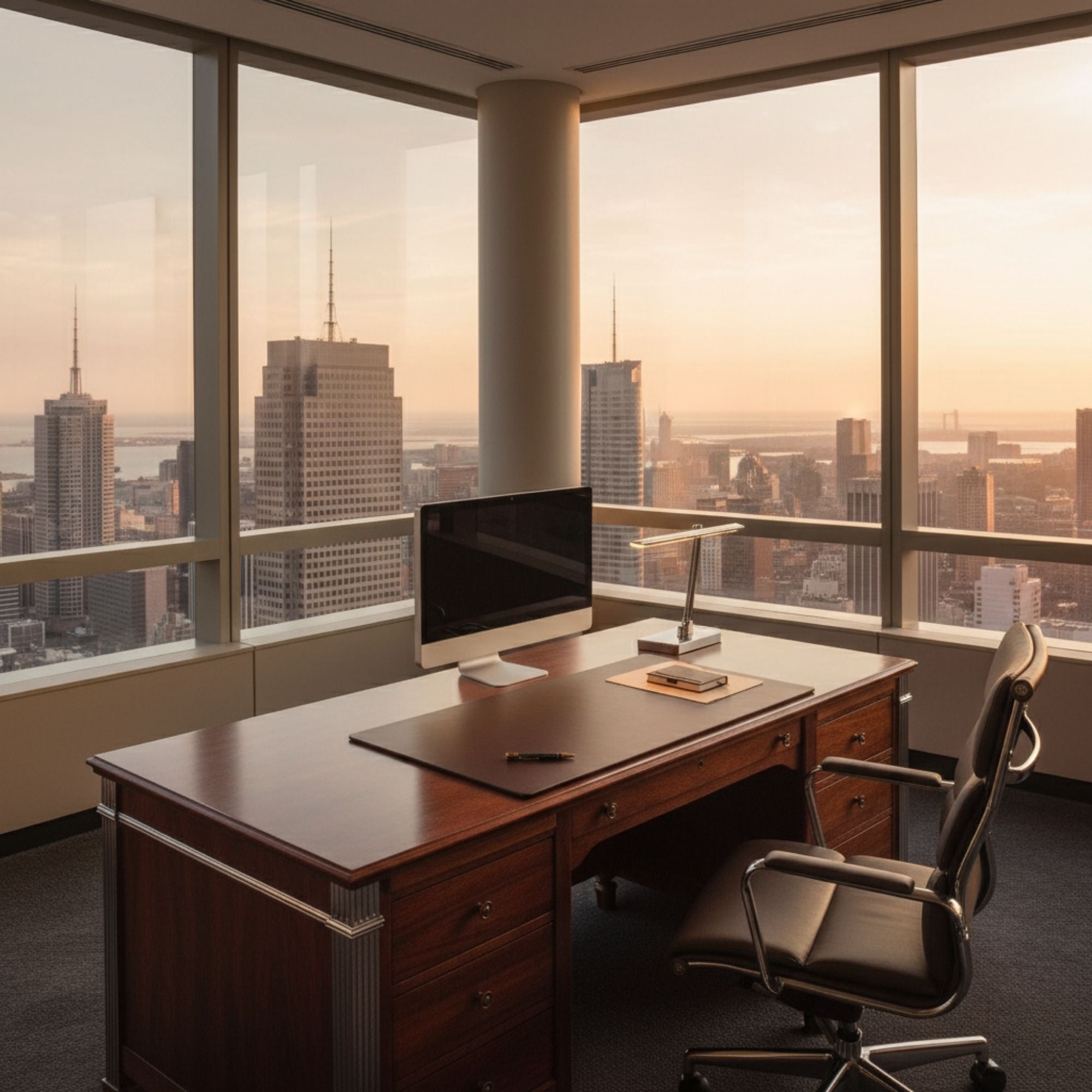 Chocolate Brown Leatherette Desk Mat w/out Rails, 24 x 19