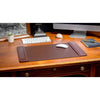 Chocolate Brown Leather Desk Pad, 22 x 14