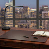 Chocolate Brown Leatherette Desk Pad w/out Rails, 34 x 20