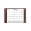 Chocolate Brown Leather Desk Pad w/ Calendar Insert, 25.5 x 17.25