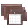 Chocolate Brown Leather Desk Pad w/ Calendar Insert, 25.5 x 17.25