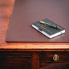 Chocolate Brown Leather Keyboard/Mouse Desk Pad, 30 x 12.5