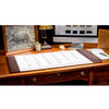Chocolate Brown Leather Desk Pad w/ Calendar Insert, 34 x 20