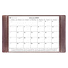 Chocolate Brown Leather Desk Pad w/ Calendar Insert, 34 x 20
