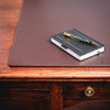 Chocolate Brown Leather Conference Table Pad, 22 x 14