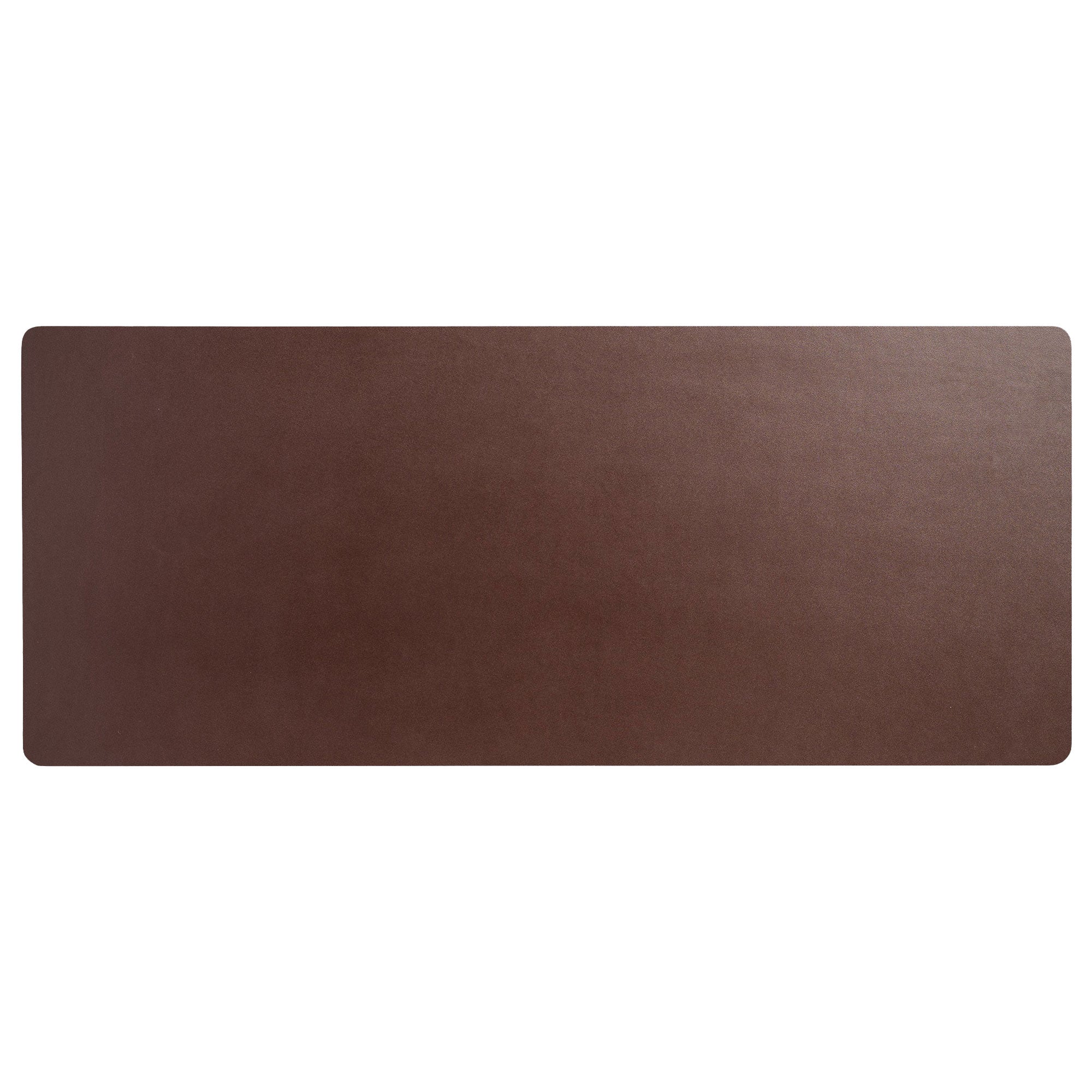 Chocolate Brown Leather 34 x 14 Keyboard/Mouse Desk Mat With Rubberized Enhanced Non-Slip Backing