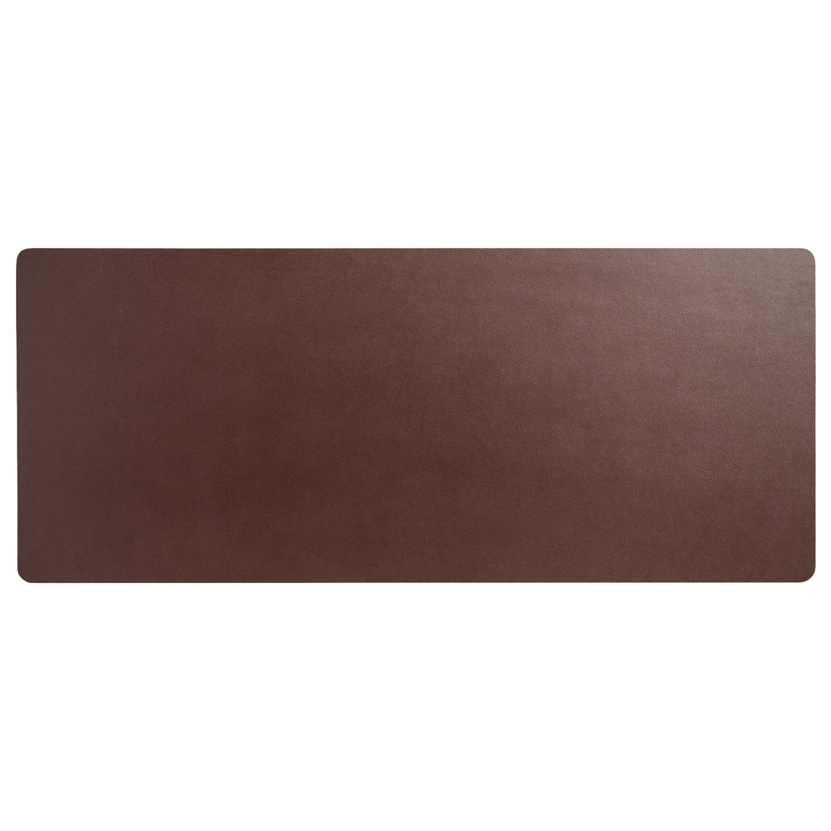 Chocolate Brown Leather 34 x 14 Keyboard/Mouse Desk Mat With Rubberized Enhanced Non-Slip Backing