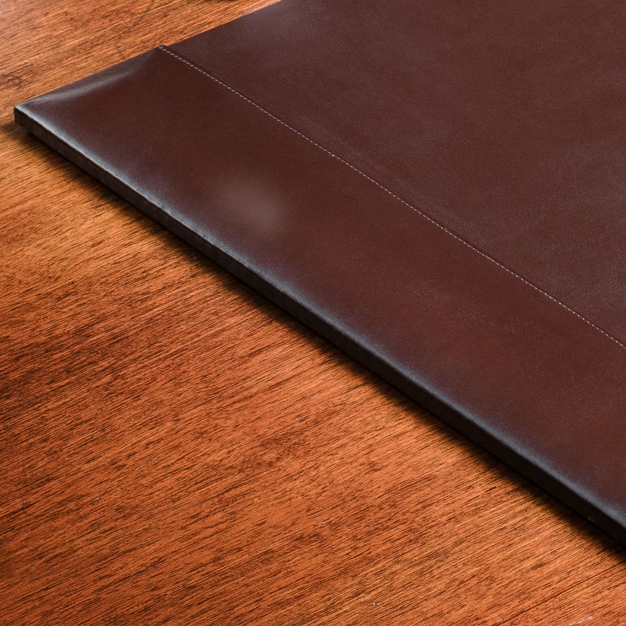 Dark Brown Bonded Leather Desk Pad, 30 x 18