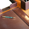 Dark Brown Bonded Leather Desk Pad, 30 x 18