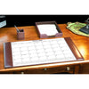 Dark Brown Bonded Leather Desk Pad w/ Calendar Insert, 30 x 18