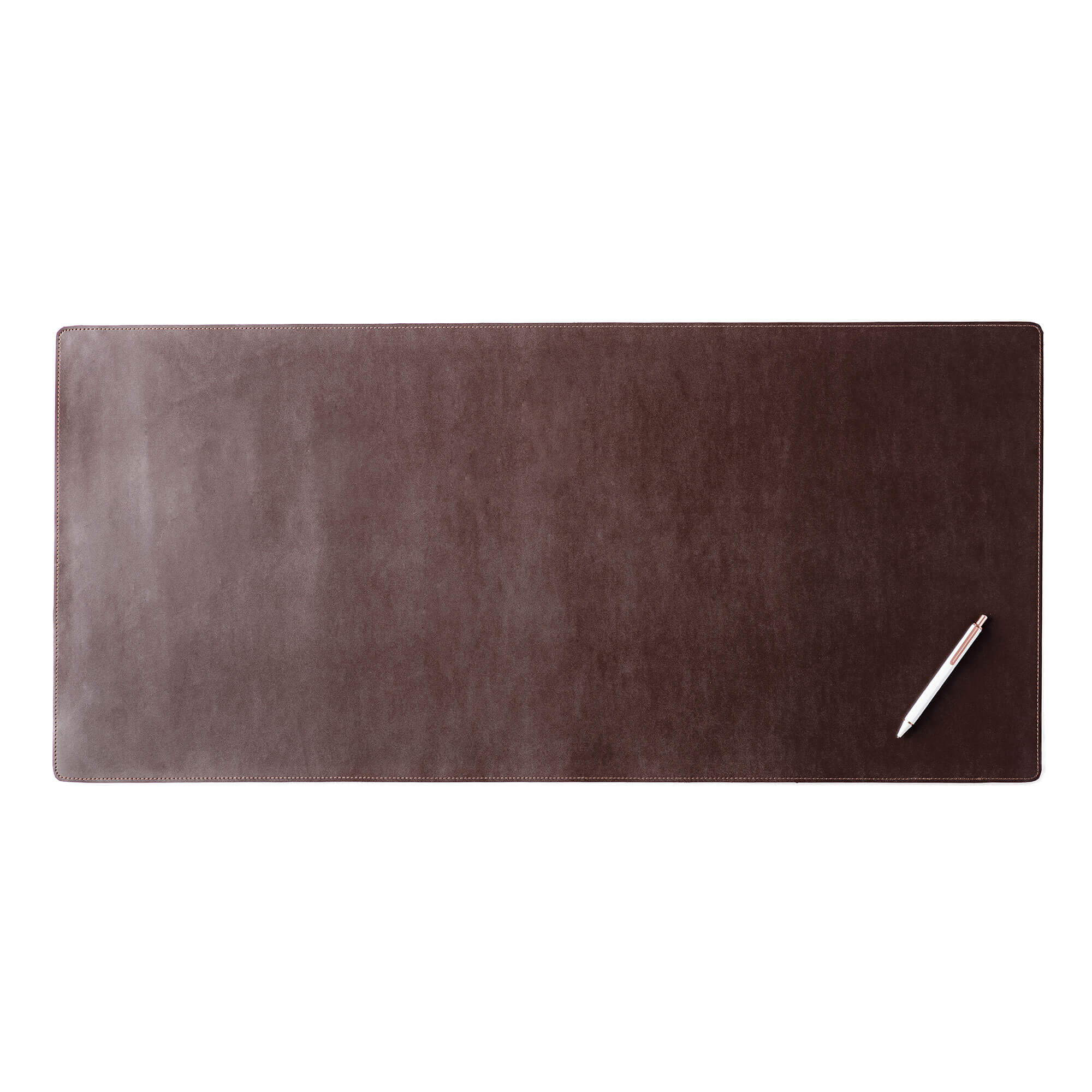Dark Brown Bonded Leather No Core Rollable Desk Mat, 36 x 17