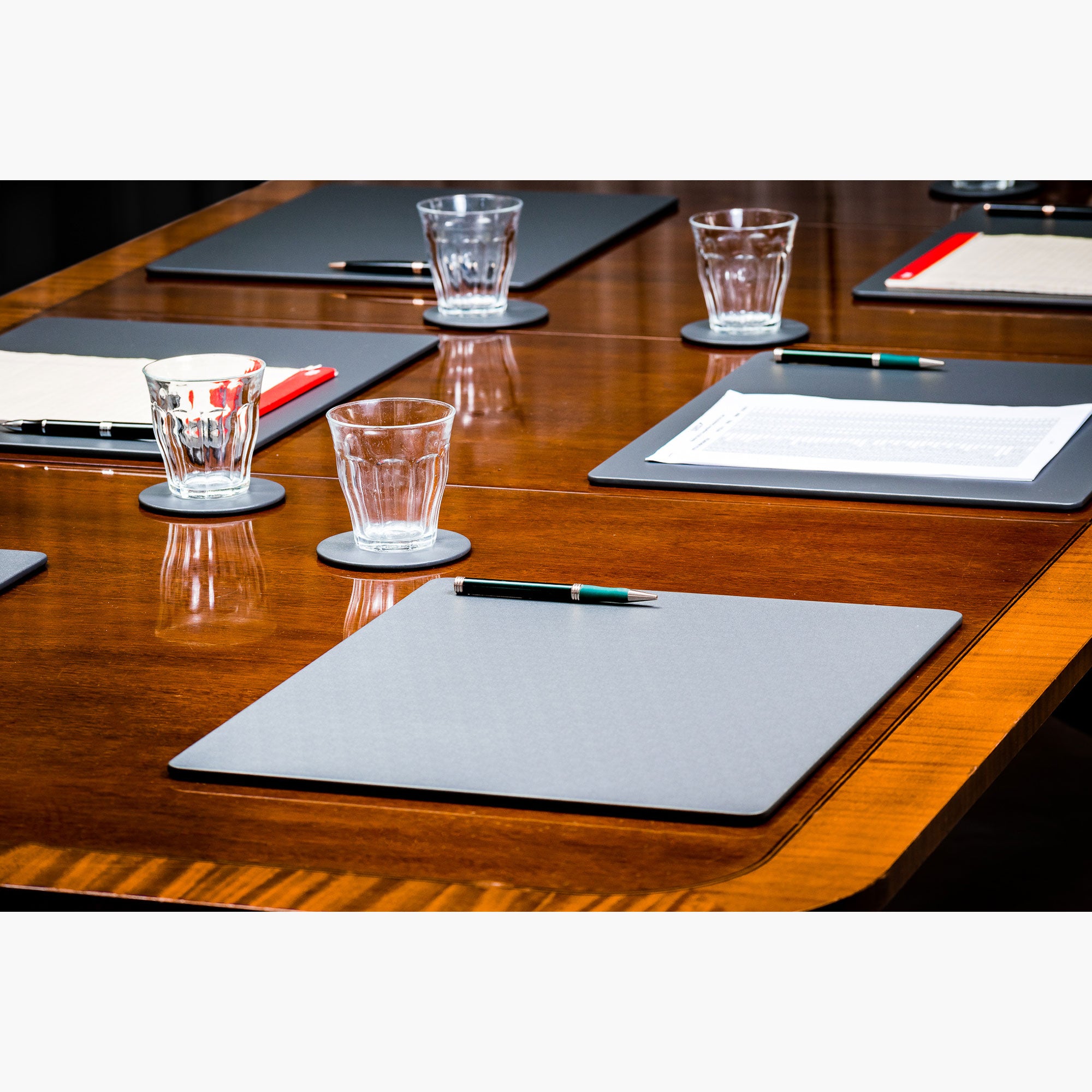 Gray Leatherette Conference Table Pad, 17 x 14