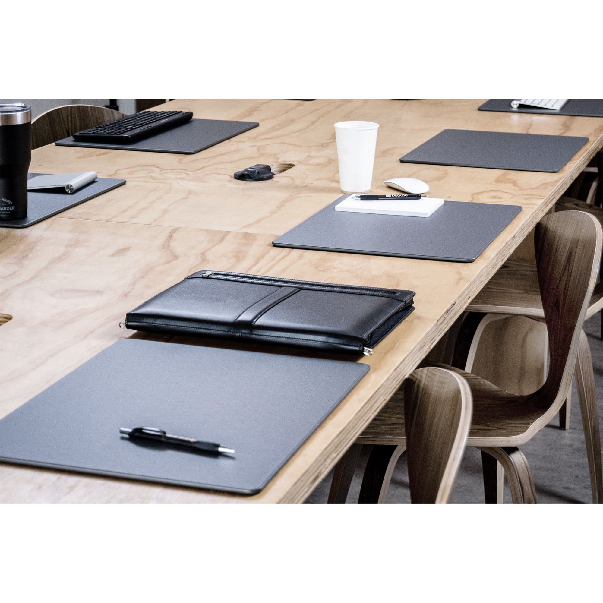 Gray Leatherette Conference Table Pad, 17 x 14