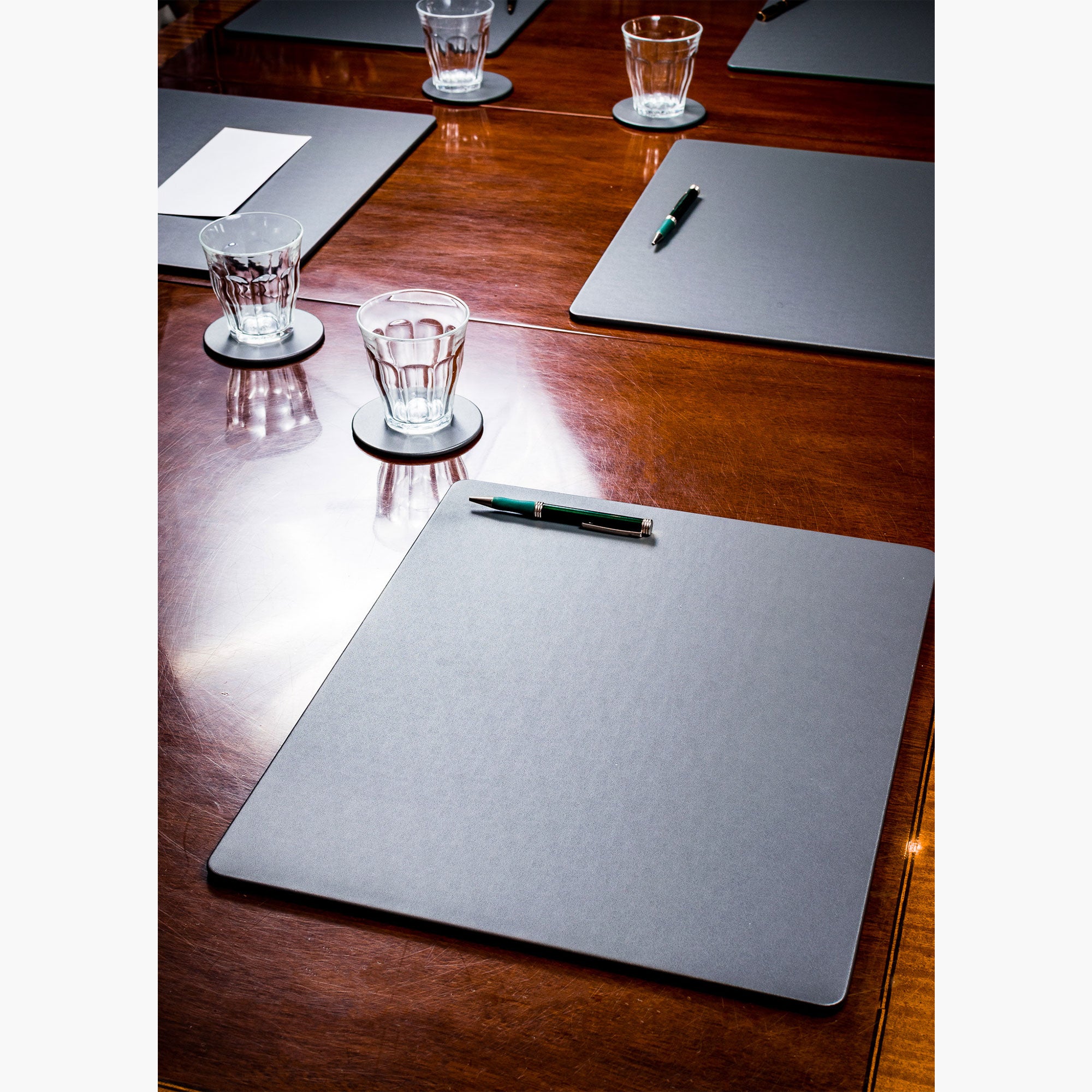 Gray Leatherette Conference Table Pad, 17 x 14