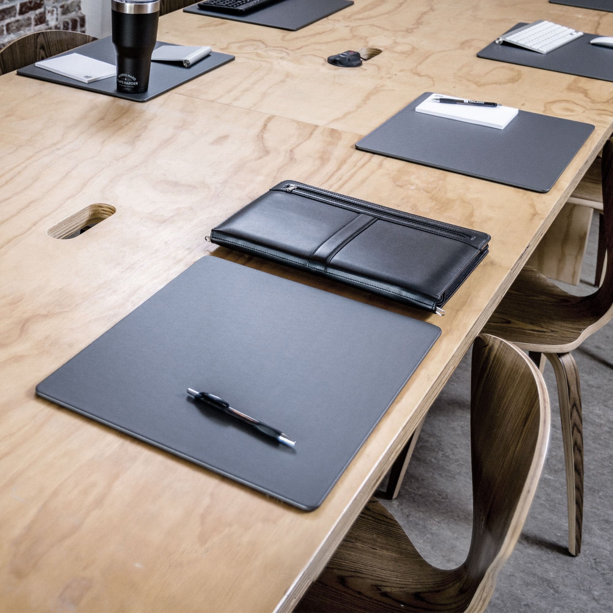 Gray Leatherette Conference Table Pad, 17 x 14