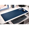 Navy Blue Leatherette Keyboard/Mouse Desk Pad, 30 x 12.5