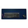 Navy Blue Leatherette Keyboard/Mouse Desk Pad, 30 x 12.5