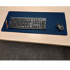 Navy Blue Leatherette Keyboard/Mouse Desk Pad, 30 x 12.5