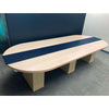 Navy Blue Leatherette Conference Table Single Runner 30 x 12.5