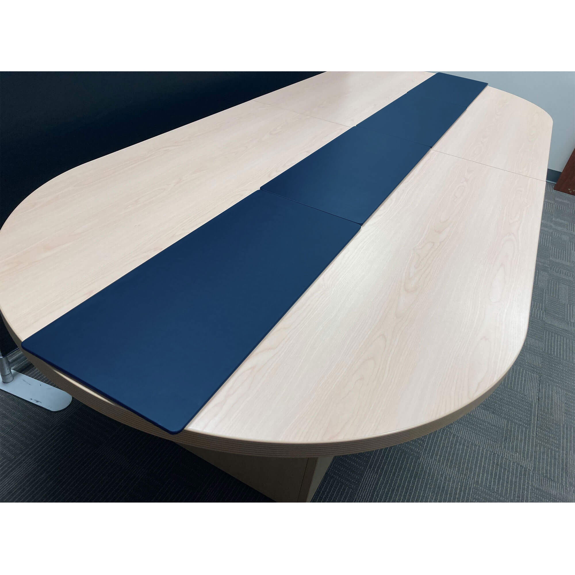 Navy Blue Leatherette Conference Table Single Runner 30 x 12.5