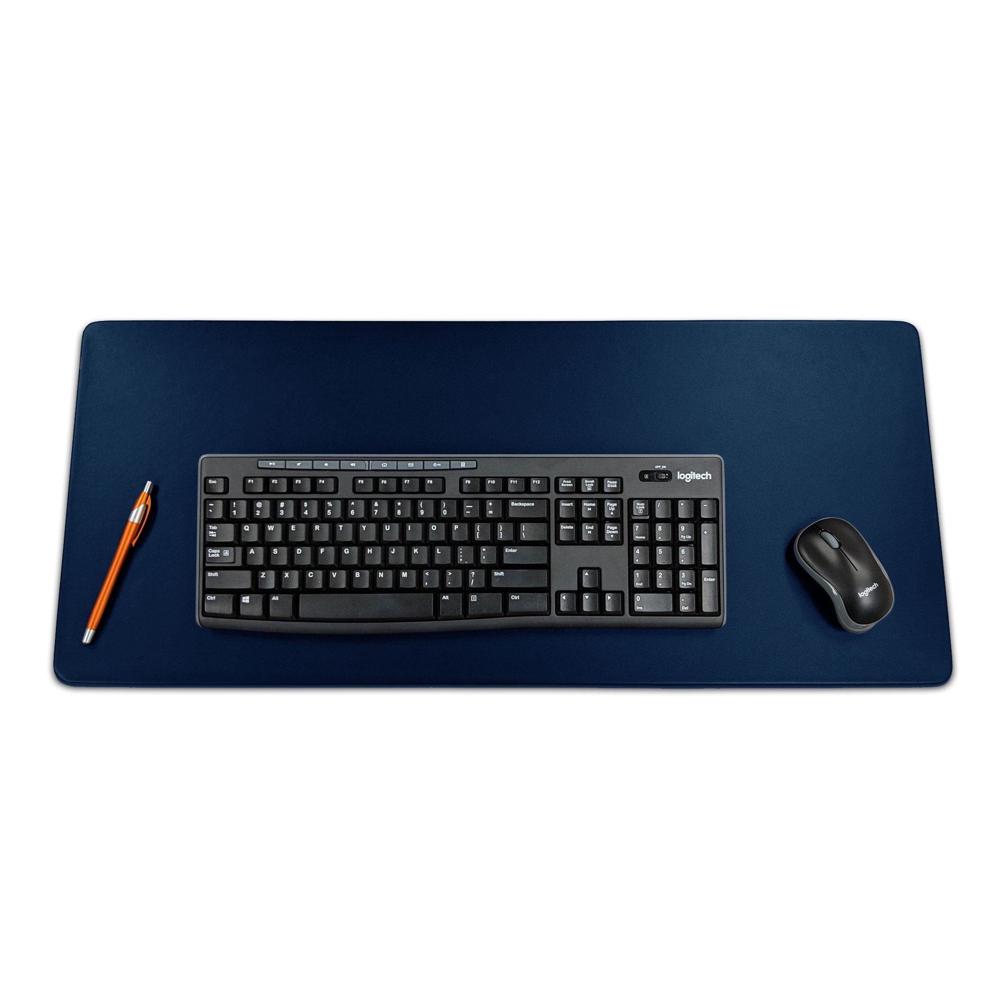 Navy Blue Leather 30 x 12.5 Keyboard/Mouse Desk Mat