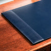 Navy Blue Bonded Leather Desk Pad, 30 x 18