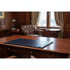 Navy Blue Bonded Leather Desk Pad, 30 x 18