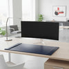 Navy Blue Bonded Leather Desk Pad, 30 x 18