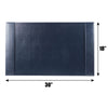 Navy Blue Bonded Leather Desk Pad, 30 x 18