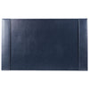 Navy Blue Bonded Leather Desk Pad w/ Calendar Insert, 30 x 18