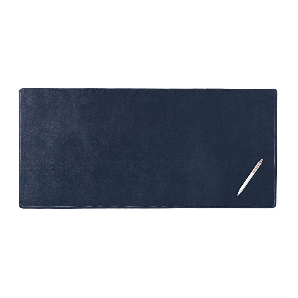 Navy Blue Bonded Leather No Core Rollable Desk Mat, 32 x 15