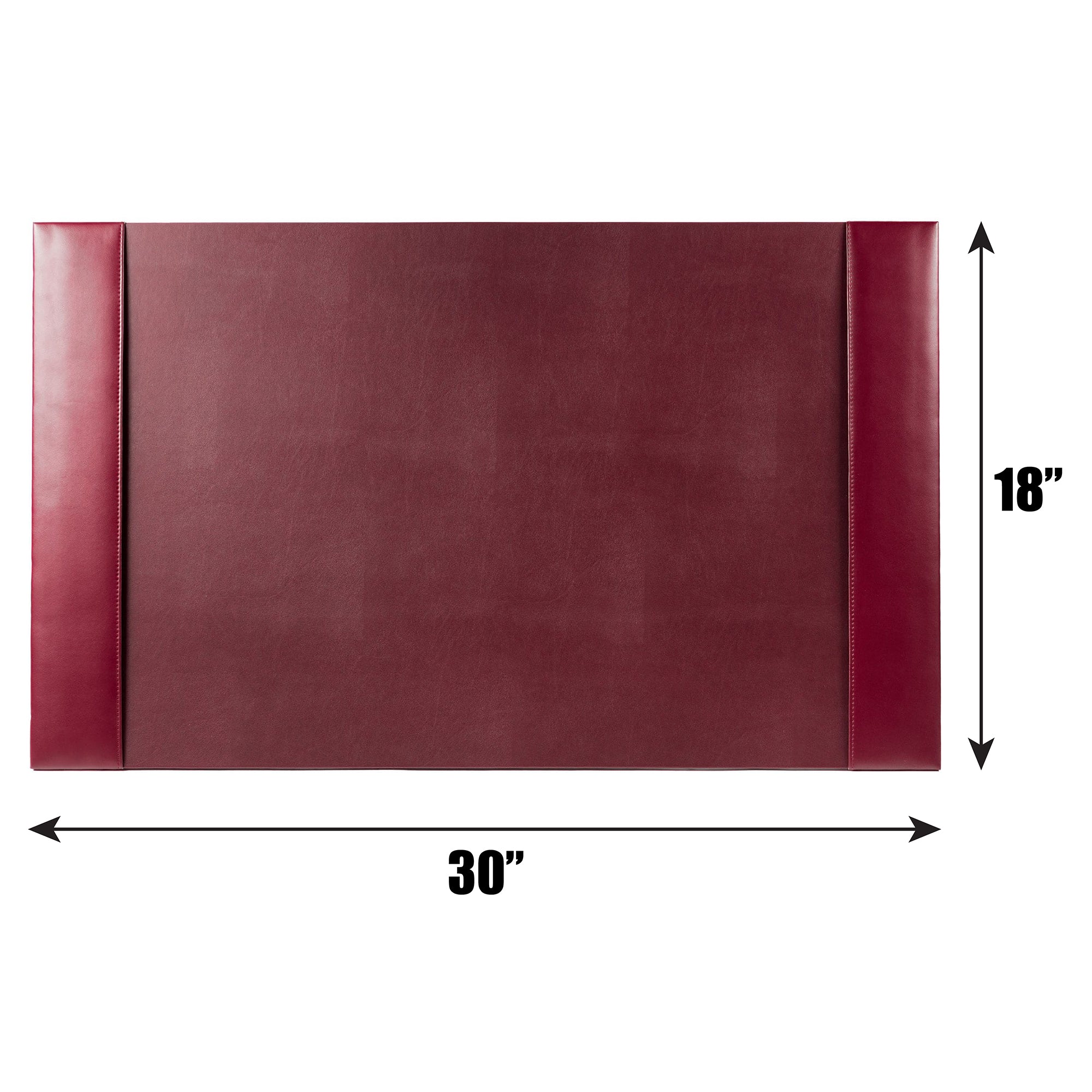 Burgundy Bonded Leather Desk Pad, 30 x 18