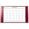 Burgundy Bonded Leather Desk Pad w/ Calendar Insert, 30 x 18