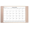 White Latte Bonded Leather Desk Pad w/ Calendar Insert, 30 x 18