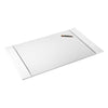 White Bonded Leather Desk Pad w/ 2025 Calendar Insert, 30 x 18