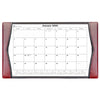 Burgundy Leather Desk Pad w/ 2026 Calendar Insert, 34 x 20